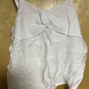 Simply Vera Vera Wang White Ruched Tank Top